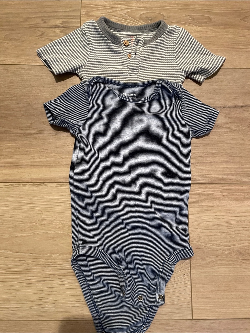 Cat & Jack Blue Striped Baby Bodysuit Set